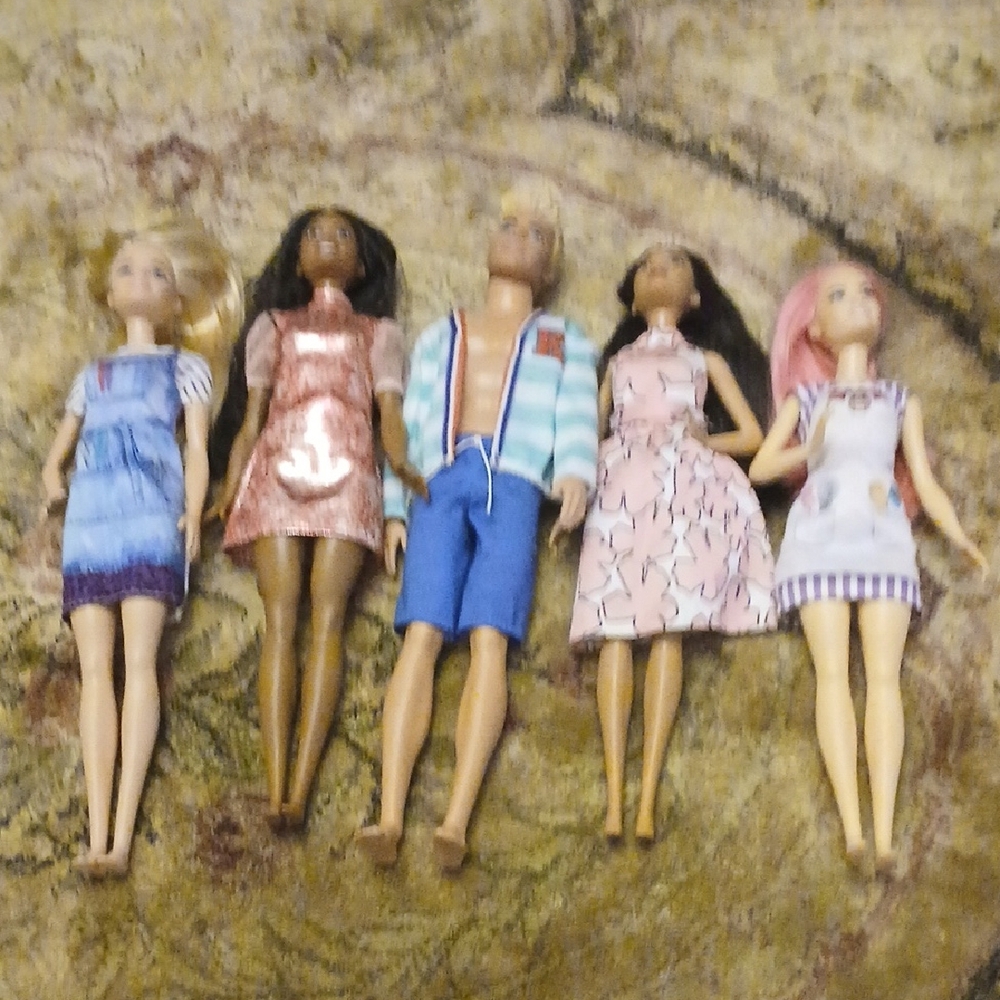 Fashion Doll Set with Colorful Outfits